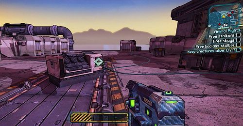 Po rozmowie z Mordecaiem [1], skorzystaj z Fast Travel i przenieś się do Wildlife Exploitation Preserve - Animal Rights | Misje poboczne - Sanctuary 3 | Borderlands 2 - Borderlands 2 - poradnik do gry