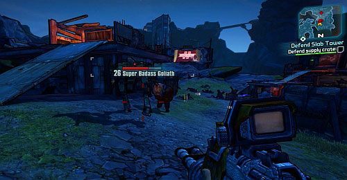 Tak jak wspomniałem wcześniej, będą pomagać Ci Bandyci, w tym Goliath - Misje poboczne - Defend Slab Tower | Borderlands 2 - Borderlands 2 - poradnik do gry