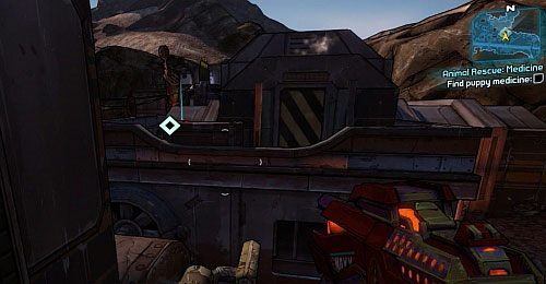 Teraz musisz zdobyć Medicine, które odnajdziesz na dachu budynku [2] - Animal Rescue - Medicine | Misje poboczne - Lynchwood | Borderlands 2 - Borderlands 2 - poradnik do gry