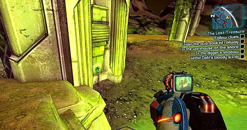 Kiedy zbierzesz wystarczającą ilość wskazówek, wróć do Fast Travel i przenieś się do Caustic Caverns - The Lost Treasure | Misje poboczne - Sawtooth Cauldron | Borderlands 2 - Borderlands 2 - poradnik do gry