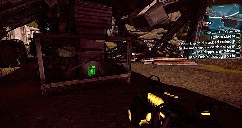 Kolejny przełącznik, odnajdziesz pod ogromną koparką [6] - The Lost Treasure | Misje poboczne - Sawtooth Cauldron | Borderlands 2 - Borderlands 2 - poradnik do gry