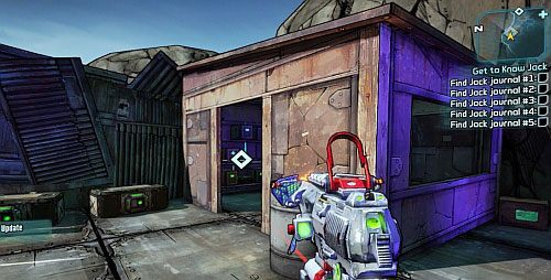 Z tablicy [1], otrzymasz zlecenie zebrania pięciu ECHO Journal Jacka - Get to Know Jack | Misje poboczne - Arid Nexus Badlands | Borderlands 2 - Borderlands 2 - poradnik do gry