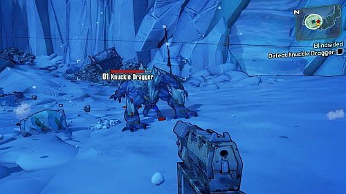 Kiedy przejdziesz dalej, zostaniesz zaatakowany przez Knuckledraggera oraz Monglety - My First Gun/Blindsided | Zadania główne w Borderlands 2 - Borderlands 2 - poradnik do gry