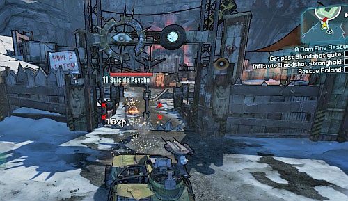 Ponownie stań przed bramą wjazdową i użyj klaksonu (domyślnie Z) - A Dam Fine Rescue | Zadania główne w Borderlands 2 - Borderlands 2 - poradnik do gry