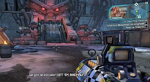 Podążaj w stronę przejścia do Bloodshot Stronghold, które będzie zablokowane - A Dam Fine Rescue | Zadania główne w Borderlands 2 - Borderlands 2 - poradnik do gry