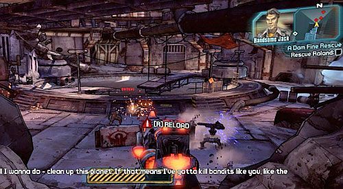 Idąc dalej na północ dojdziesz do dużego otwartego pomieszczenia, pokazanego na obrazku - A Dam Fine Rescue | Zadania główne w Borderlands 2 - Borderlands 2 - poradnik do gry