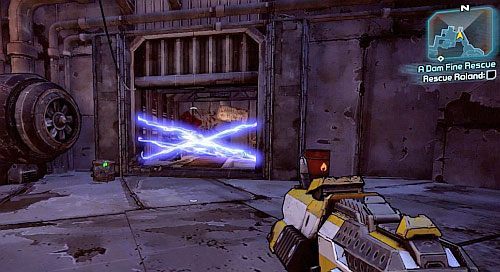 Kiedy go pokonasz i ruszysz dalej, dotrzesz do skrzyni, za polem siłowym, pokazanej na obrazku - A Dam Fine Rescue | Zadania główne w Borderlands 2 - Borderlands 2 - poradnik do gry