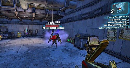 W pomieszczeniu oznaczonym numerem [9], odnajdziesz kolejne dwie sztuki Slag Sample - Wildlife Preservation | Zadania główne w Borderlands 2 - Borderlands 2 - poradnik do gry