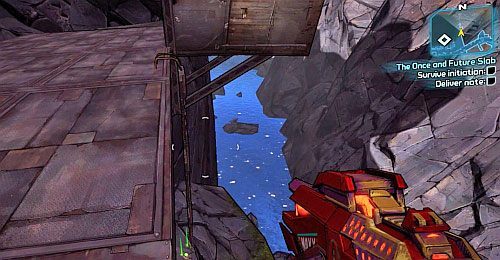 Przebijaj się przez kolejne obozy, aż dotrzesz przed wejście do bazy The Slab King [3] - The Once and Future Slab | Zadania główne w Borderlands 2 - Borderlands 2 - poradnik do gry