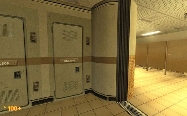 Wróć się do szatni i otwórz szafkę oznaczoną nazwiskiem Freeman - znajdziesz ją tuż obok przejścia prowadzącego do toalet - Anomalous Materials | Black Mesa Inbound, Anomalous Materials | Black Mesa - Black Mesa - poradnik do gry