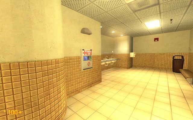 Zanim udasz się w dalszą drogę, odwiedź jeszcze wspomnianą toaletę, która znajduję się po Twojej prawej - Anomalous Materials | Black Mesa Inbound, Anomalous Materials | Black Mesa - Black Mesa - poradnik do gry