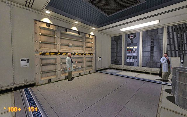 W kolejnym pomieszczeniu przywołaj windę i zjedź na dół - Anomalous Materials | Black Mesa Inbound, Anomalous Materials | Black Mesa - Black Mesa - poradnik do gry