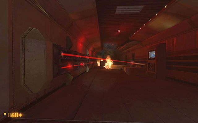 W kolejnym korytarzu zobaczysz czerwony promień lasera, który niszczy wszystko co stanie mu na drodze - Unforeseen Consequences - W drodze po łom | Unforeseen Consequences - Black Mesa - poradnik do gry