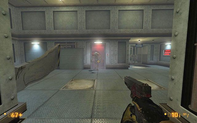 Jeśli nie zapomniałeś okręcić oby zaworów, to po powrocie na dół powinieneś wyraźnie zauważyć zielone kontrolki przy wcześniej zamkniętych drzwiach obok korytarza oznaczonego numerem 19 - Unforeseen Consequences - Nadzieja w broni palnej | Unforeseen Consequences - Black Mesa - poradnik do gry