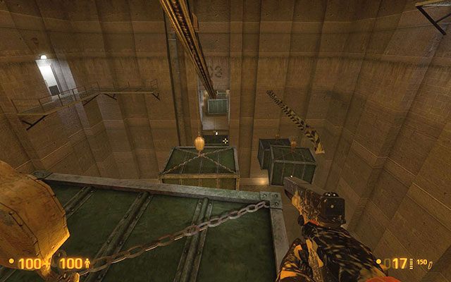 Wyjdź po drabinie po prawej stronie i obejdź po metalowej kładce zamknięte pomieszczenie - Unforeseen Consequences - Windą w dół | Unforeseen Consequences - Black Mesa - poradnik do gry