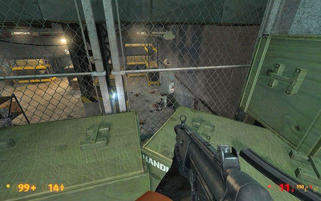 dotrzesz do pomieszczenia, gdzie po raz pierwszy natrafiłeś na wieżyczkę strzelniczą - Weve Got Hostiles - Odrobina słońca | Weve Got Hostiles | Black Mesa - Black Mesa - poradnik do gry