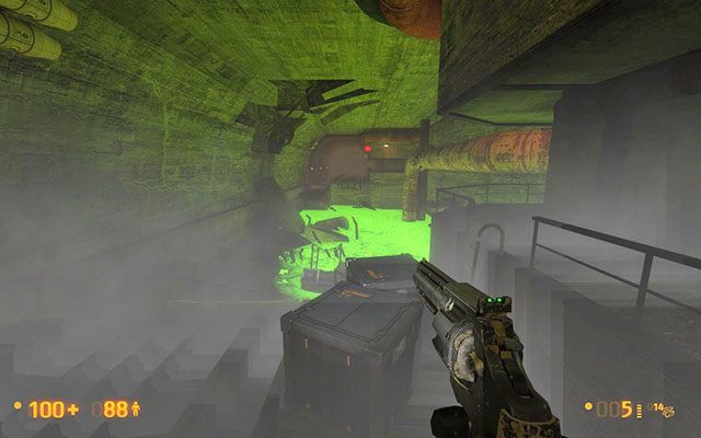 Rozpędź wagon i kieruj się naprzód, taranując przebywające w tunelu potwory - Blast Pit - Zielono mi | Blast Pit | Black Mesa - Black Mesa - poradnik do gry