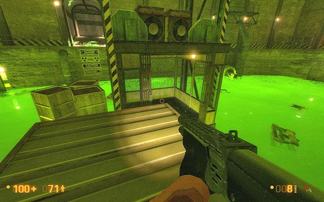 Ponownie udaj się po rurach w stronę windy, tym razem już udaj się do kabiny - Blast Pit - Zielono mi | Blast Pit | Black Mesa - Black Mesa - poradnik do gry