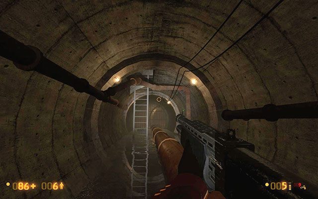 Udaj się wzdłuż rury, na skrzyżowaniu skręcając w lewo - druga odnoga to ślepy zaułek - Blast Pit - Walka z wiatrakami | Blast Pit | Black Mesa - Black Mesa - poradnik do gry