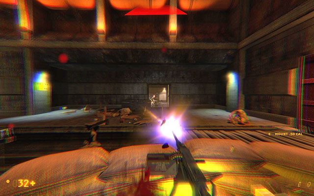 Po zabiciu wszystkich przeciwników czym prędzej biegnij obsadzić karabin maszynowy, gdyż zza Twoich pleców nadciągną posiłki w postaci kilku żołnierzy - On a Rail - Po torach | On a Rail | Black Mesa - Black Mesa - poradnik do gry