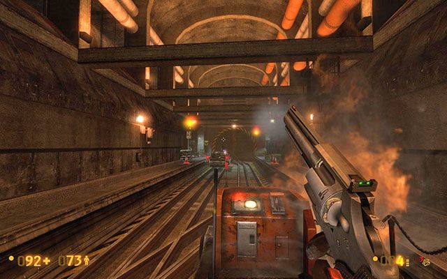 Tuż za zakrętem zauważysz żołnierza obsługującego wyrzutnię rakiet - On a Rail - 3... 2... 1... Start! | On a Rail | Black Mesa - Black Mesa - poradnik do gry