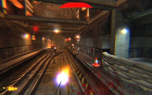Zlikwiduj tych kilku żołnierzy pilnujących dalszej drogi, szczególną uwagę zwracając także na przeciwnika obsługującego karabin maszynowy - On a Rail - 3... 2... 1... Start! | On a Rail | Black Mesa - Black Mesa - poradnik do gry