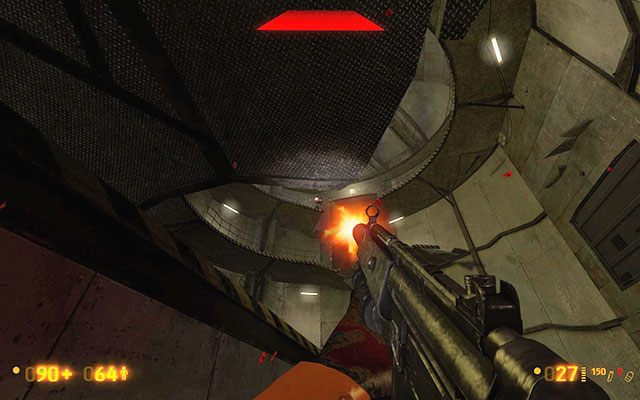 Jeśli postanowiłeś pozostać na wózki, wpadniesz z impetem do wody i znajdziesz się pod wodą - Apprehension - Podwodne polowanie | Apprehension | Black Mesa - Black Mesa - poradnik do gry