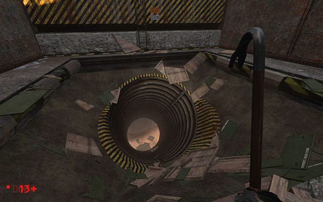 Powoli zejdź na dół do zgniatarki, powinieneś zauważyć ogromną rurę, do której możesz wskoczyć - Apprehension - W drodze na powierzchnię | Apprehension | Black Mesa - Black Mesa - poradnik do gry