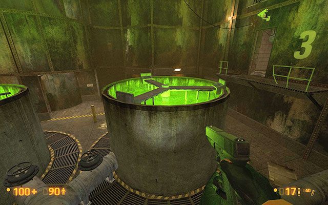 Przejdź po rurze po prawej na platformę jedyną dostępną drogą - Residue Processing - Radioaktywnie | Residue Processing | Black Mesa - Black Mesa - poradnik do gry