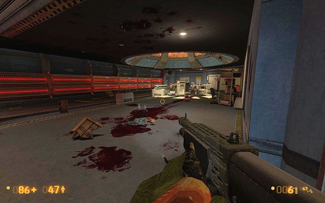 Wejdź do środka i podnieś leżącą na podłodze broń energetyczną - Questionable Ethics - Laserem na zewnątrz | Questionable Ethics | Black Mesa - Black Mesa - poradnik do gry