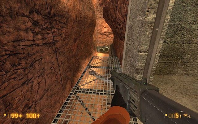 Na końcu po lewej znajdziesz baterię do kombinezonu oraz kilka Headcrabów - Surface Tension - Między minami | Surface Tension | Black Mesa - Black Mesa - poradnik do gry