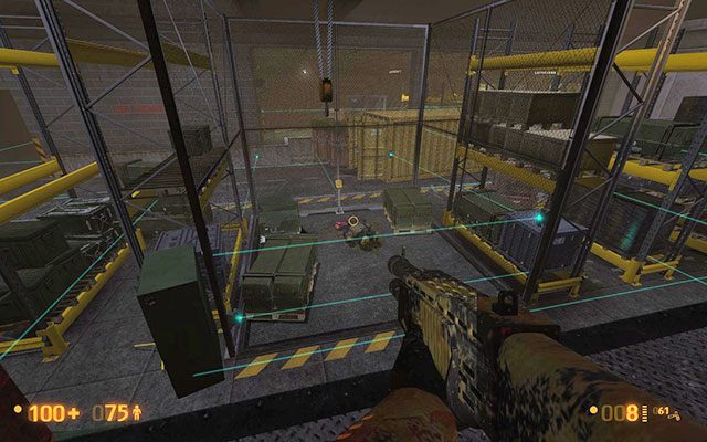 Z platformy musisz przeskoczyć na drugą, która otoczona jest laserami - Surface Tension - Eksplozja totalna | Surface Tension | Black Mesa - Black Mesa - poradnik do gry