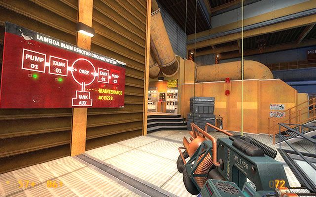 Eksterminując kolejnych Vortiguantów oraz Barnacle oczyść sobie drogę do dźwigni, dzięki której napełnisz drugi zbiornik - Lambda Core - Ochłodzenia czas | Lambda Core | Black Mesa - Black Mesa - poradnik do gry