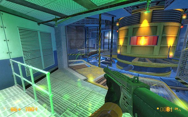 Po przejściu przez teleporter numer 07, zostaniesz przetransportowany do następnej części kompleksu, gdzie zauważysz nowy wynalazek uczonych z laboratorium Lambda - Lambda Core - Teleportacja | Lambda Core | Black Mesa - Black Mesa - poradnik do gry