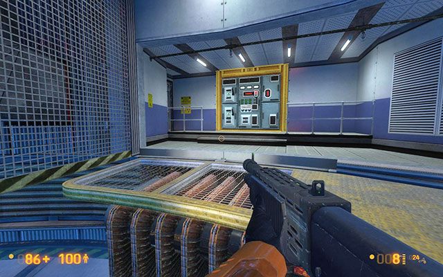 Przyjrzyj się dokładnie okrągłemu pomieszczeniu i prześledź uważnie ruch wszystkich platform, które krążą nad zbiornikiem wypełnionym radioaktywną substancją - Lambda Core - Teleportacja | Lambda Core | Black Mesa - Black Mesa - poradnik do gry