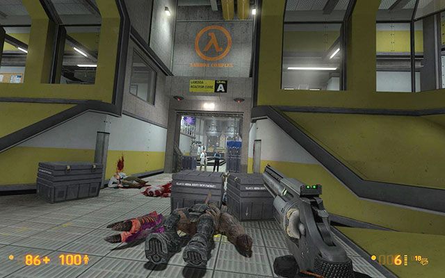 Po chwili dotrzesz do przeszklonych drzwi - Lambda Core - Teleportacja | Lambda Core | Black Mesa - Black Mesa - poradnik do gry