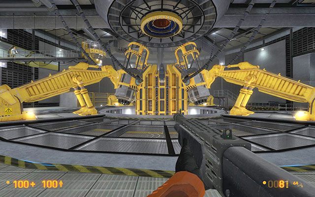 Gdy będziesz gotowy do działania, podejdź do otwartych wrót i odczekaj chwilkę - Lambda Core - Teleportacja | Lambda Core | Black Mesa - Black Mesa - poradnik do gry