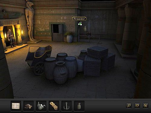 Wróć w pobliże stajni i przez okno wpuść węża do środka - Wykiwaj strażnika | Prolog - Aleksandria, Egipt | Secret Files 3 - Secret Files 3: The Archimedes Code - poradnik do gry