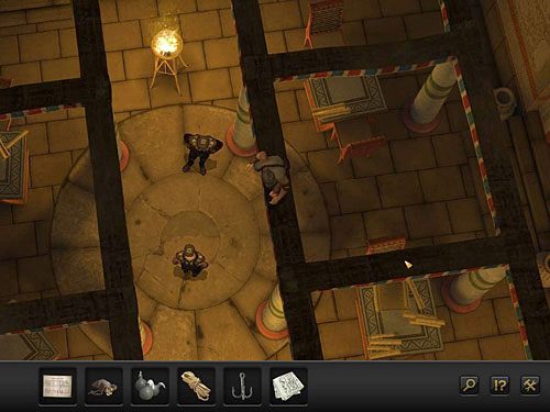 Drugim rzędem belek (po prawej) maszeruj w dół - Dostań się do magazynu z papirusami | Prolog - Aleksandria, Egipt - Secret Files 3: The Archimedes Code - poradnik do gry