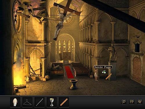 Teraz zabierz z niego deskę, którą ulokuj w poszerzonej szczelinie przy statui - Wdrap się na statuę | Rozdział 1 - Berlin, Niemcy | Secret Files 3 - Secret Files 3: The Archimedes Code - poradnik do gry