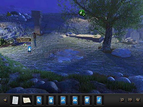 W każdym z nich klikaj symbolami z ekwipunku na odpowiednich obiektach na powierzchni - kroplą oleju na plamie oleju na ziemi, odgłosem silnika na pompie, korzeniami drzewa na drzewie czy płaskorzeźbą na filarze - Odnajdź Emre | Rozdział 2 - Göbekli Tepe, Turcja | Secret Files 3 - Secret Files 3: The Archimedes Code - poradnik do gry