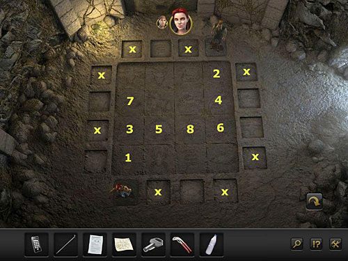 1) jako Nina stań na płycie z bykiem (1 róg) - Otwórz tajemnicze wrota; Dokonaj pomiaru | Rozdział 2 - Göbekli Tepe, Turcja - Secret Files 3: The Archimedes Code - poradnik do gry