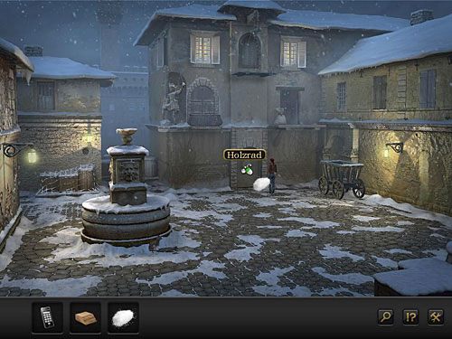 Zdobytą solą potraktuj drewniane koło w arkadzie budynku na wprost - zawiaduje ono windą towarową opuszczaną z najwyższego piętra, jednak w tej chwili jest oblodzone i trzeba rozpuścić lód, by mogło działać - Zdobądź miecz; Dostań się na komisariat | Rozdział 3 - Florencja, Italia - Secret Files 3: The Archimedes Code - poradnik do gry