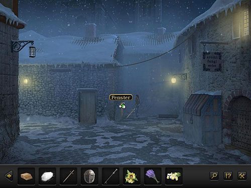 Następnie przetnij mieczem (albo pogrzebaczem) filc, którym strażnik zabezpieczył uszkodzone przez beczki okno z boku budynku (po prawej) - Unieszkodliw strażników; Dostań się do celi | Rozdział 3 - Florencja, Italia - Secret Files 3: The Archimedes Code - poradnik do gry