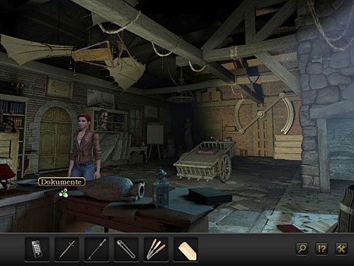 Znajdziesz tu dwie podpowiedzi: pierwsza to wiszący wysoko na ścianie (nad drzwiami po lewej) oprawiony w ramkę certyfikat wystawiony przez nauczyciela Leonarda - Otwórz cylinder | Rozdział 3 - Florencja, Italia | Secret Files 3 - Secret Files 3: The Archimedes Code - poradnik do gry