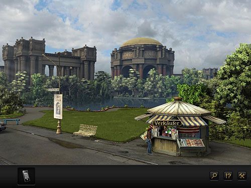 Podejdź zatem do kiosku po prawej i pogadaj ze sprzedawcą - Pozbądź się policjanta | Rozdział 4 - San Francisco, USA | Secret Files 3 - Secret Files 3: The Archimedes Code - poradnik do gry