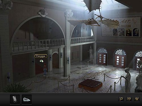 W tej sytuacji wróć do holu i schodami po lewej udaj się na piętro - Dostań się do archiwum | Rozdział 4 - San Francisco, USA | Secret Files 3 - Secret Files 3: The Archimedes Code - poradnik do gry