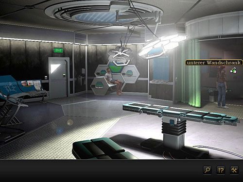 Przejdź w prawo i otwórz dolną z szafek za zasłoną - Dotrzyj na drugi brzeg | Rozdział 7 - CERN, Szwajcaria | Secret Files 3 - Secret Files 3: The Archimedes Code - poradnik do gry