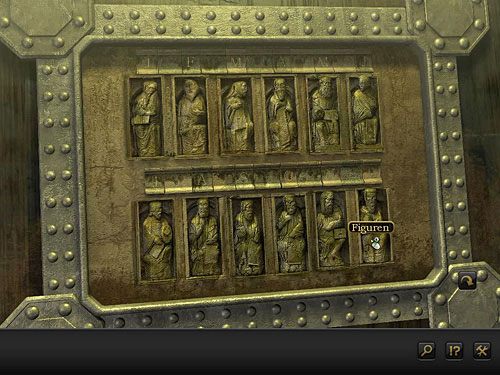 Na tej najbardziej po prawej widnieją kamienne figury - Otwórz kamienne drzwi | Rozdział 8 - Santoryn, Grecja | Secret Files 3 - Secret Files 3: The Archimedes Code - poradnik do gry