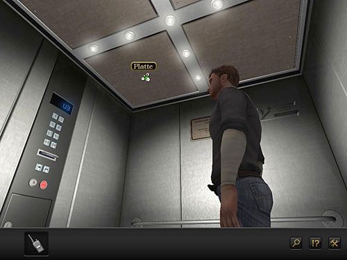 W tej sytuacji przyjrzyj się jednej z metalowych płyt składających się na dach windy - Wydostań się na powierzchnię | Rozdział 9 - CERN, Szwajcaria | Secret Files 3 - Secret Files 3: The Archimedes Code - poradnik do gry